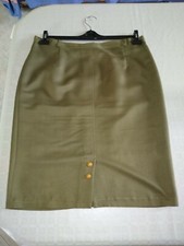 Gonna verde oliva tg 54 grande curvy morbida invernale longuette cerniera