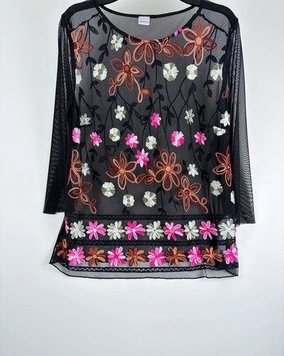 Top rete ricamato - top,