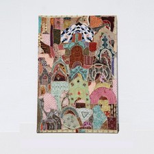 GRANDE ARAZZO VINTAGE INDIA PAKISTAN 150X100 cm DA PARETE INTELAIATO FRAMED