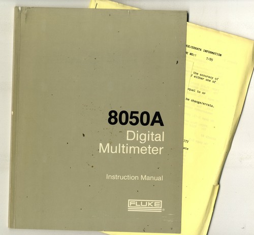 Fluke 8050a instruction - 8050a,