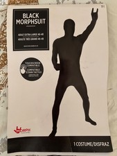 Costume Morphsuit Spirit Halloween ADULTO taglia X-Large 46-48 nero pezzo unico