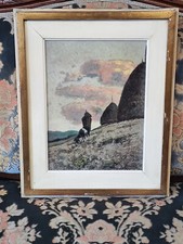 Quadro Gino Romiti Paesaggio campagna Fieno capra