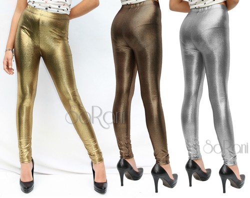 Leggings effett pelle - pelle, lucido