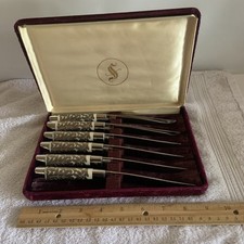 Set coltelli vintage Supreme Cutlery Co. 6 pezzi in custodia di velluto Solinger Germania  