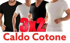 3 maglia intima uomo caldo cotone scollo a V maglietta girocollo t-shirt intimo