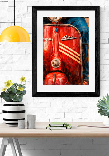 Adidas vespa rosso poster - a4,