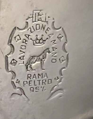 Vaso peltro realizzato - in,