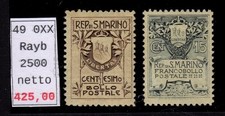 San Marino 1910 stemma  fondo giallo nuovo gomma integra mnh
