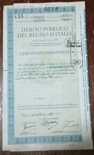 Certificato nominativo debito - certificato,