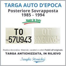 Targa Auto Epoca Posteriore
