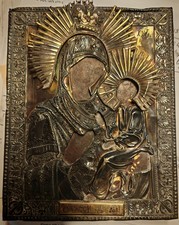 icona russa argento e legno