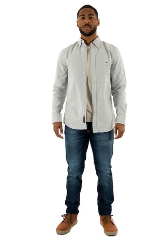 Camicia uomo tommy jeans slim - jeans,
