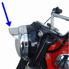 Visiera Faro Moto Grande 7" Cromo Lucido Moto Testa Luce Picco 