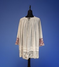 ANTICO ROCCHETTO/COTTA/AUBE SACERDOTALE IN LINO CON PIZZO IN CANTÙ