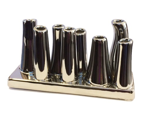 Modern design silver desk vase - modern,