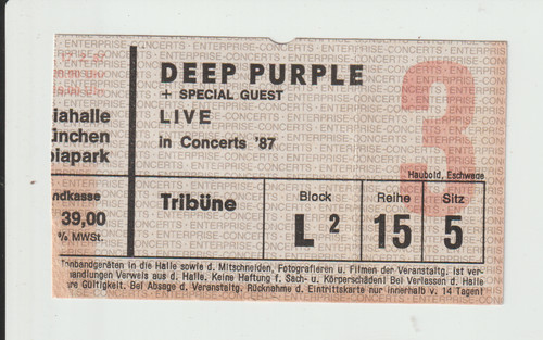 Concert ticket stub - concert, deep