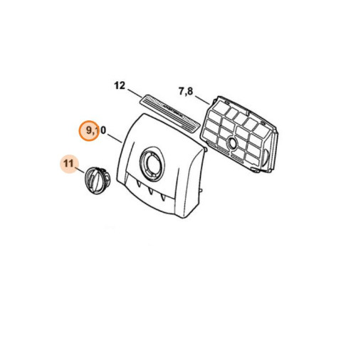 Stihl coperchio con - coperchio, pomello