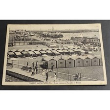 Cartolina Torre Annunziata - Lido Azzurro - Arenile e Tennis