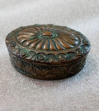 Scatoletta Antica Ottone /Rame Sbalzato