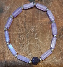 BRACCIALE BRACCIALETTO DONNA VIOLA AMETISTA BARRE MODA (H7)