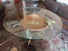 stupendo tavolino basso vintage cristallo e ottone