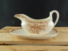 ANTICA RARA SALSIERA CERAMICA TERRE DE FER LONGWY MODELLO MARLY FRANCE 1800