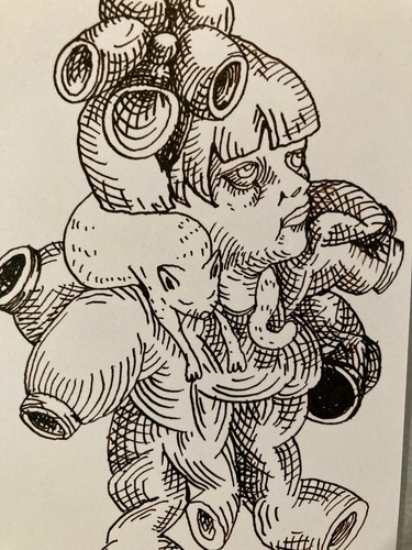 Disegno inchiostro surrealista - inchiostro,