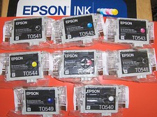 Set 8 inchiostri da stampa originali Epson R800 R1800 T0540-T0549_T054_T054020-T054920