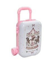 6X Scatola TROLLEY portaconfetti ROSA 9x3.5 cm BOMBONIERA NASCITA 1CRK