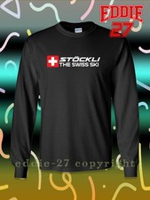 T-shirt uomo manica lunga Stockli The Swiss Ski Logo maglietta americana nuova