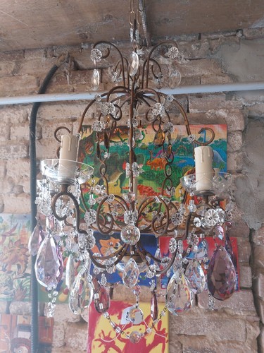 Lampadario cristallo antico - lampadario,
