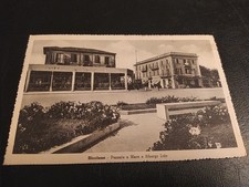 RICCIONE PIAZZALE A MARE ALBERGO LIDO ANTICA CARTOLINA VG. 1945 RIMINI