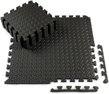 Pavimento Gommato Palestra, Tappeto Puzzle 48 Pezzi 30X30X1Cm, Antiscivolo E Res