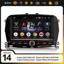 Android 13 DAB+ Autoradio CarPlay NAVI 4G Wifi 64GB OBD2 Fiat 500 500C 500S 500E
