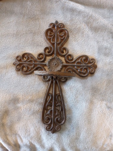 Applique candela croce ferro