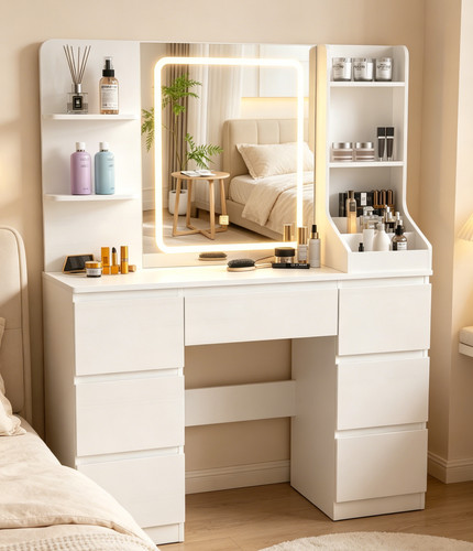 Tavolo trucco bianco - tavolo, da