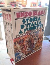 ENZO BIAGI - STORIA D'ITALIA A FUMETTI - 4 Volumi con cofanetto Mondadori 1988