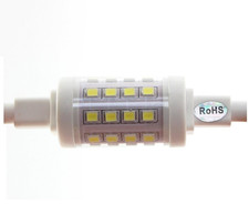 R7S Lampada Led 360° 78mm Bianco Caldo 3500K 5W Rotondo Slim 22mm Pavia 220V 