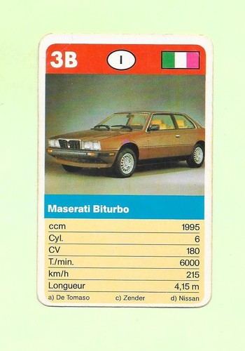 Carte maserati biturbo - carte, n°3b