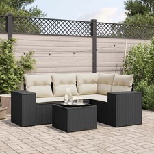 Garden Sofa Set Black and
