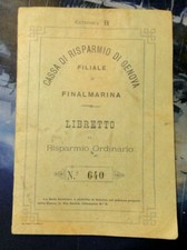 CASSA DI RISPARMIO DI GENOVA FILIALE DI FINALMARINA FINALE LIGURE 1919