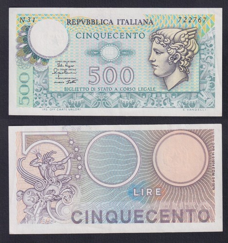 Banconota italia 500 - 500, lire