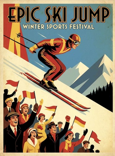 Poster vintage salto con - vintage,