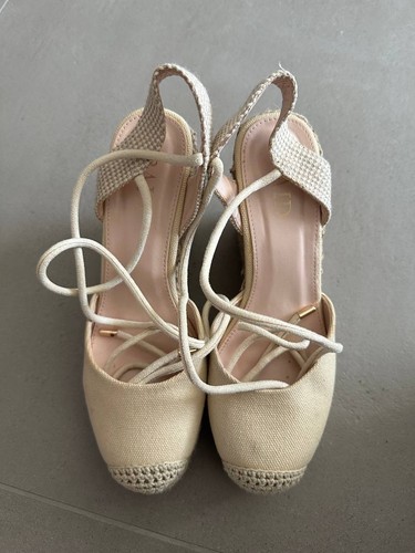 Red espadrillas zeppe tela - red,