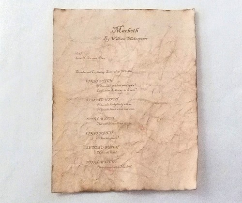 Macbeth antiqued first page - macbeth,
