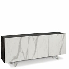 Credenza buffet moderna nera con ante marmo calacatta Mobili credenze in legno