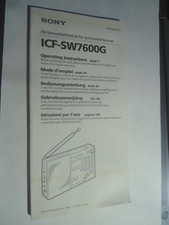 MANUALE DI ISTRUZIONI PER RADIO MULTIBANDA SONY ICF-SW7600G - ORIGINALE