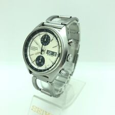 [w1511] SEIKO 6138-8000 Panda Revisionato Cronografo 23J Funzionante Automati...