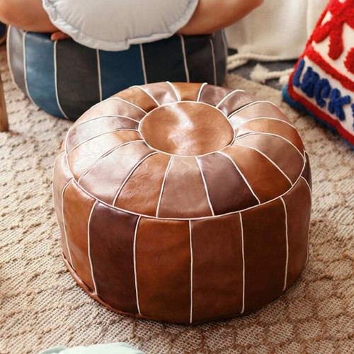 Pouf ottomano retrò rotondo