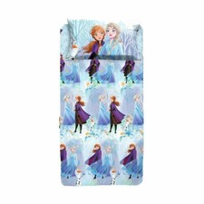 COMPLETO LENZUOLA FROZEN ELSA E ANNA DISNEY LETTO SINGOLO BIMBA 100% COTONE